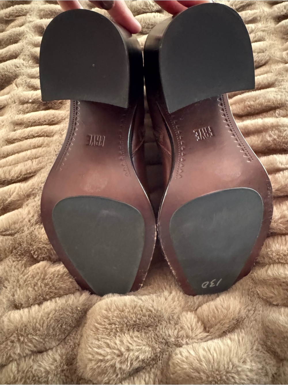 Frye Brown Leather Zip Ankle Boots - Picture 6 of 6